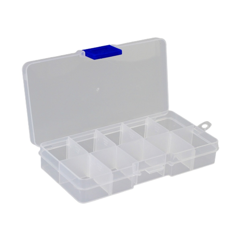 Exhila Hộp Bảo Quản Nhựa Trong Suốt 10 Ngăn Có Nắp Niêm Phong Hộp Đựng Dành Cho Trang Sức Nhỏ Nhẫn Thuốc Nhiều Màu O