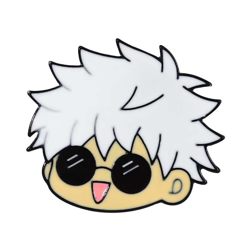 HT3 Jujutsu Kaisen Anime Huy Hiệu Kim Loại Thổ Cẩm Túi Mặt Dây Chuyền Pin Gojo Satoru Phụ Kiện Thời Trang Quà Tặng TH3