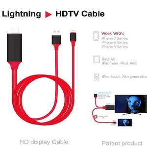 cáp dây HDMI Lightning kết nối TV cho iPhone iPad Ipod TỪ IOS 11 TRỞ XUỐNG cao cấp chính hãng -màu đỏ