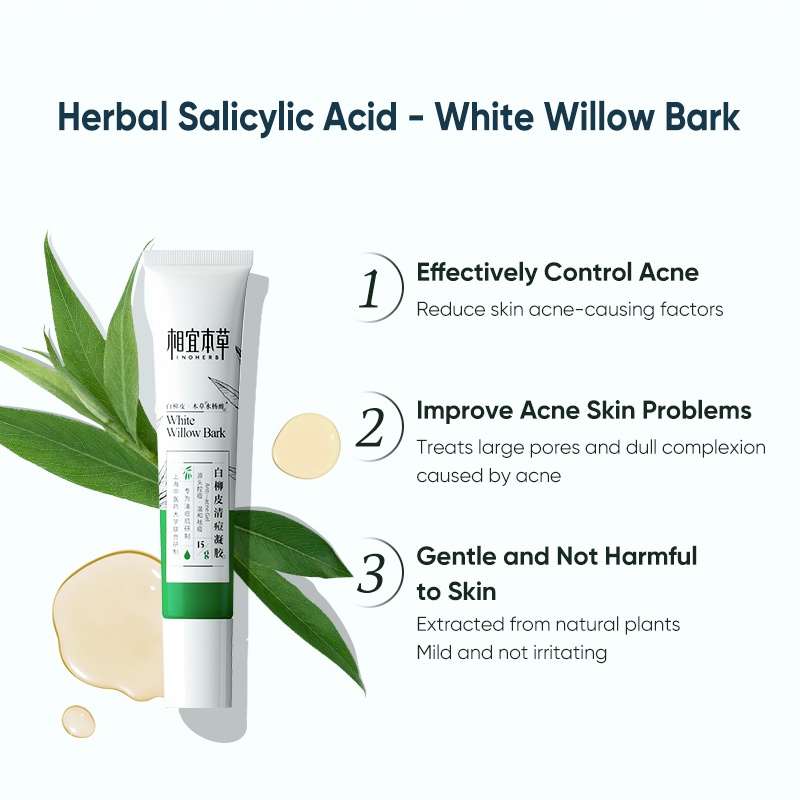 Ảnh INOHERB Gel Hỗ trợ giảm mụn Chiết Xuất Liễu Tự Nhiên  White Willow Bark Anti-acne Gel 25g 4