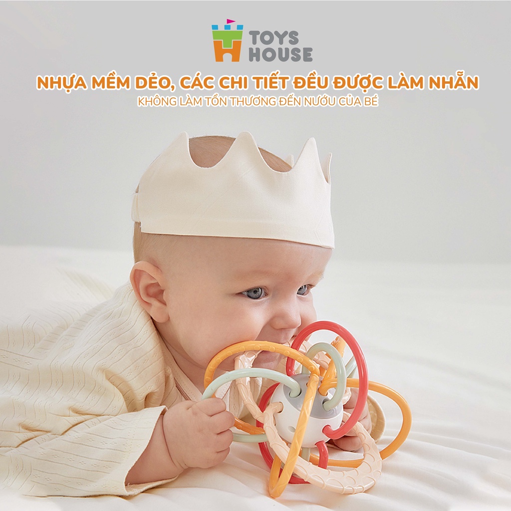 Mô tả Gặm nướu cho bé vòng hạt luyện vận động tinh kích thích thị giác silicon cao cấp Toyshouse HE0104 - 5