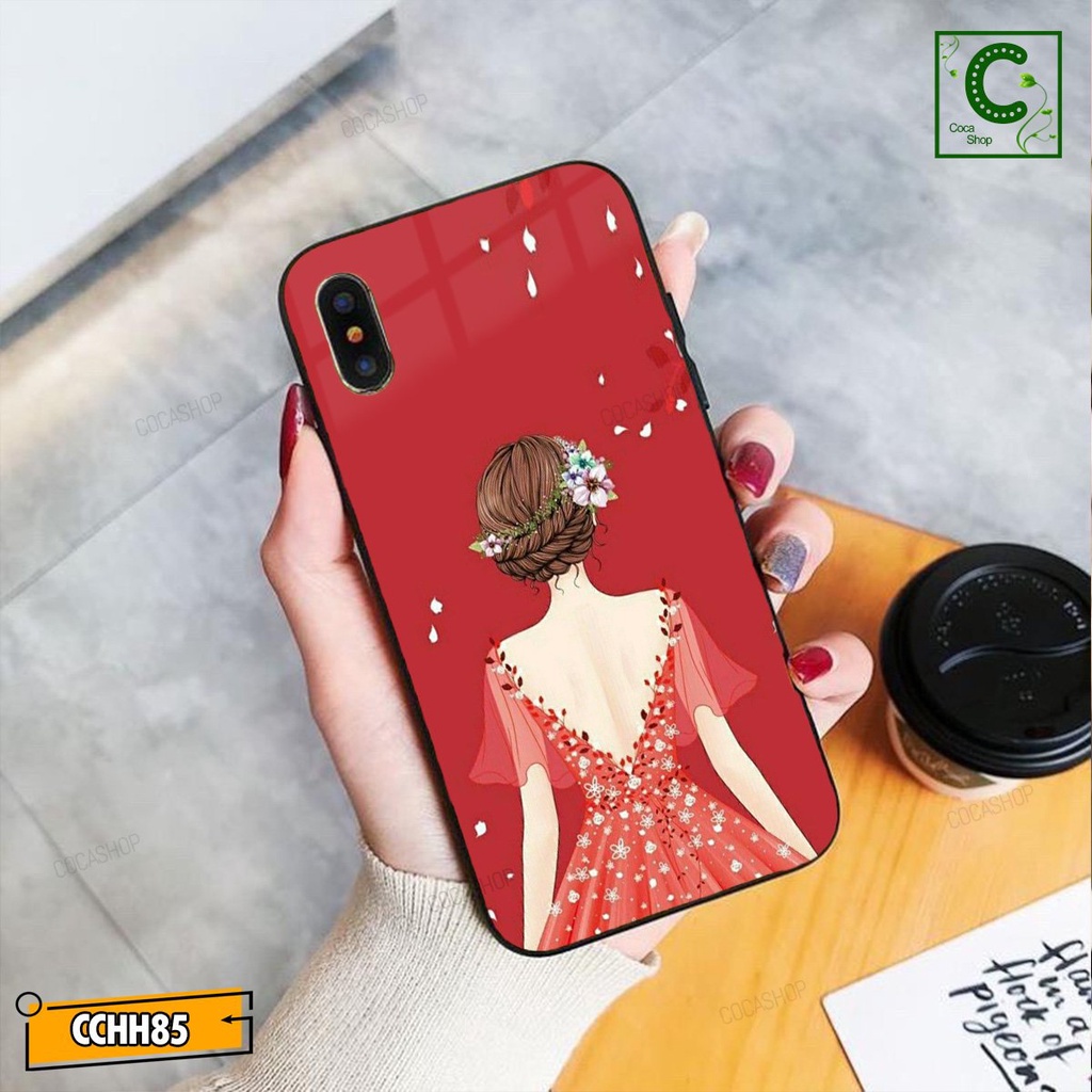 Ốp lưng iphone mặt kính mặt sáng bóng in hình cực đẹp, siêu bền - Cô gái có vẻ đẹp đằng sau quyến rũ