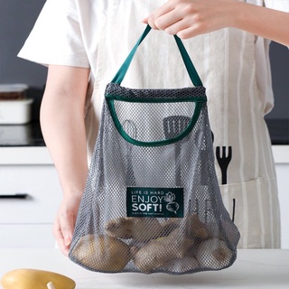 Túi lưới đựng hành tỏi củ quả đồ khô nhà bếp, Túi treo hành tỏi lưới đan ENJOY SOFT
