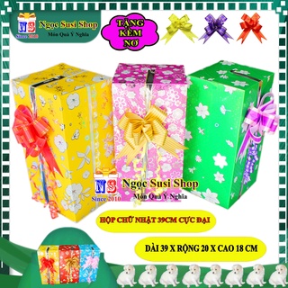 [CAO CẤP] HỘP QUÀ CHỮ NHẬT GIẤY KIẾNG SIZE CỰC ĐẠI 39CM + TẶNG KÈM NƠ 5CM - HỘP GÓI QUÀ GIẤY KIẾNG SIÊU ĐẸP