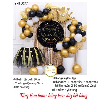 Sét trang trí sinh nhật cho bé kèm bạt in tên bé , YẾN NHI SHOP