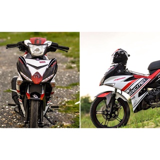 Tem trùm exciter 150 trắng đỏ đen, tem exciter 150, team trùm exciter 150, tem xe exciter 150, team trùm ex 150, team xe