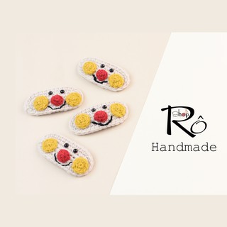 Kẹp tóc cute hình chú hề vui nhộn cho nữ và bé gái 6cm |Đồ kẹp tóc len ngộ nghĩnh |Shop Rô Handmade