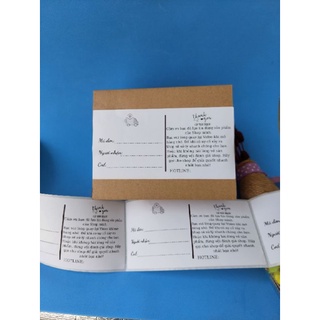 Combo 50 Tem decal dán Mã vận đơn và Lời cảm ơn khách hàng giấy nhiệt sẵn keo kích thước 7,5cm x 15cm