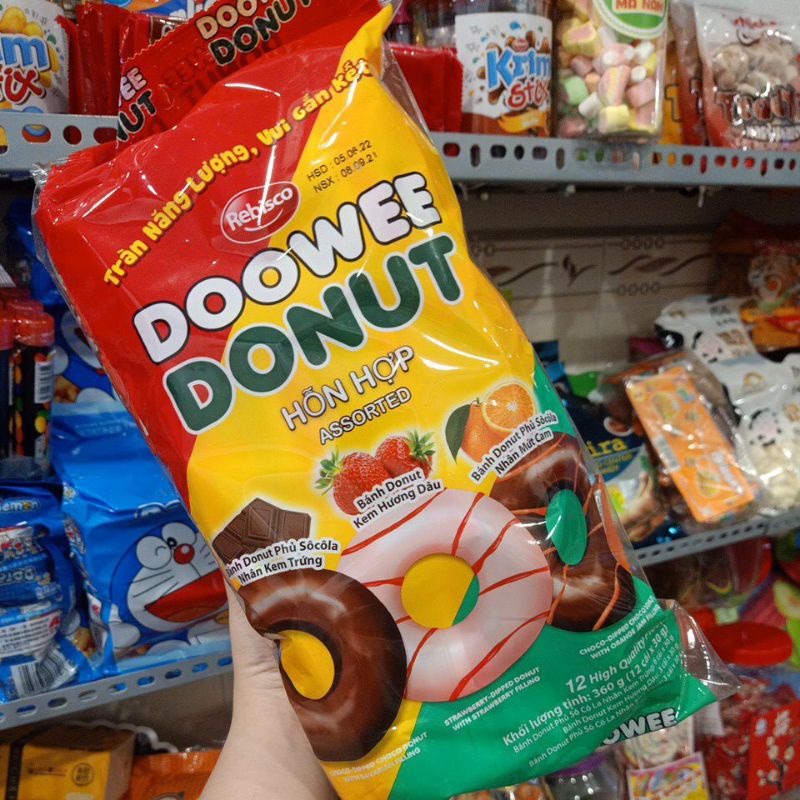 Bánh Donut Doowee Kem Đủ Hương Vị Gói 12 Cái 360g | Shopee Việt Nam