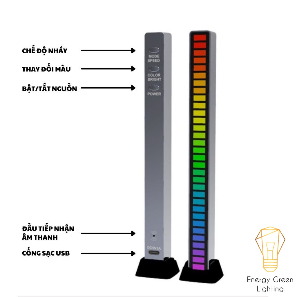 Ảnh Đèn LED RGB Energy Green Lighting SF06 Nháy Theo Nhạc - Decor 16 Triệu Màu Cảm Ứng Âm Thanh 2