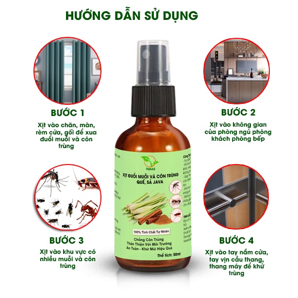 Ảnh Combo 3 Chai Xịt Phòng TAMAS 50ml Hương Quế Sả, Sả Chanh, Bạc Hà Giúp Khử Mùi, Thư Giãn, Đuổi Muỗi Và Côn Trùng Hiệu Quả 3