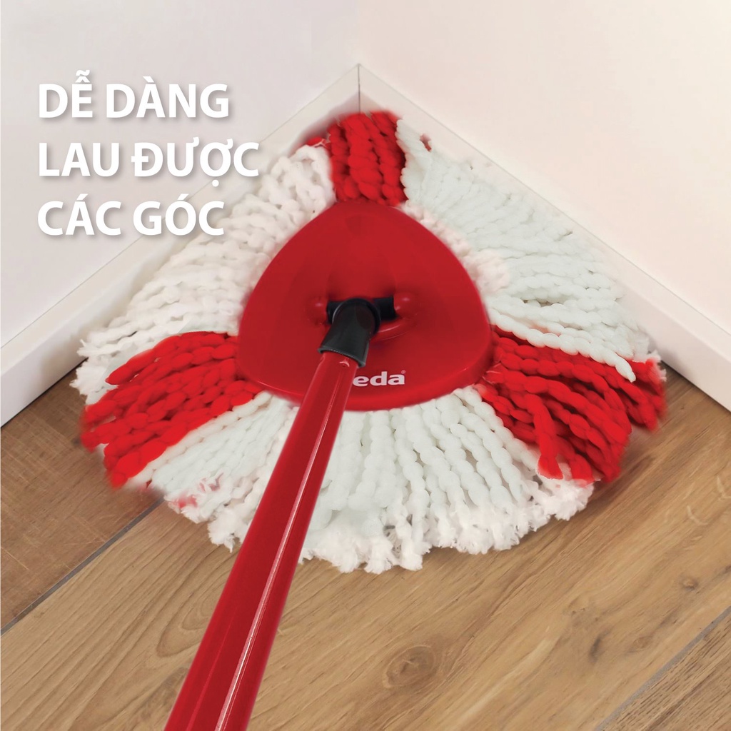 Ảnh Bộ lau nhà thông minh 360 độ VILEDA Turbo Easy Wring&Clean đầu lau tam giác, xô giặt quay bằng chân 4