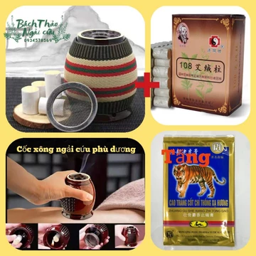 Cốc Xông Ngải Cứu Phù Dương Dụng Cụ Spa Làm Đẹp Mát Xa Body Hơ Điếu Ngải Cứu, cốc giác hơi cứu ngải
