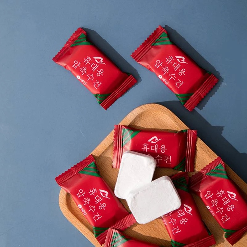 (Hàng Mới Về) Set 1 / 20 Khăn Nén Dùng Một Lần Bằng Cotton Dày Dặn Cỡ Lớn Tiện Dụng Cho Du Lịch / Cắm Trại