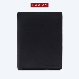 Ví Da HAVIAS Da Bò thật cao cấp dáng đứng gập đôi ví da nam nữ unisex thiết kế nhiều ngăn GERZIP
