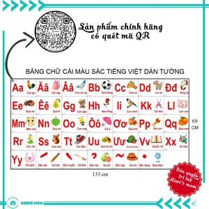 DECAL Bảng chữ cái màu sắc KIWI'S MOM 4 lớp cao cấp chống nước