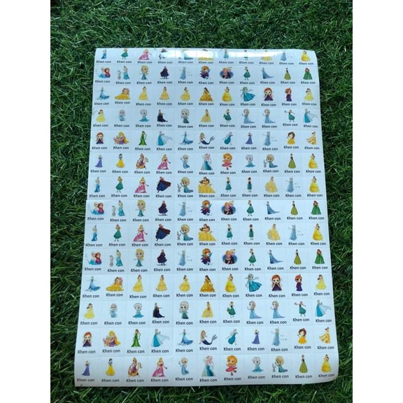 Sticker khen thưởng học sinh, tờ a4 có 154 hình dạng decal bóc dán ...