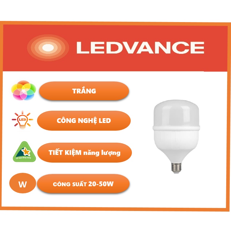 Bóng đèn LED Trụ T-BULB OSRAM 20W / 30W / 40W / 50W đuôi E27 - HÀNG ...
