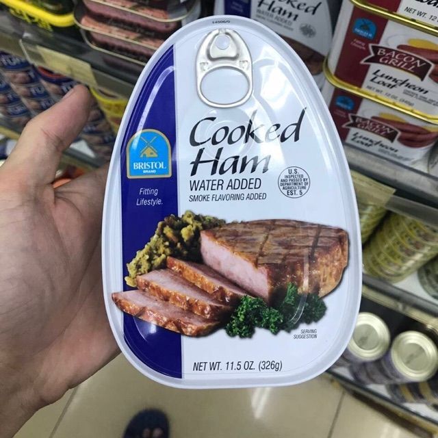 [Date 2025] Thịt Hộp Giăm Bông Cooked Ham Bristol 325Gram của Mỹ