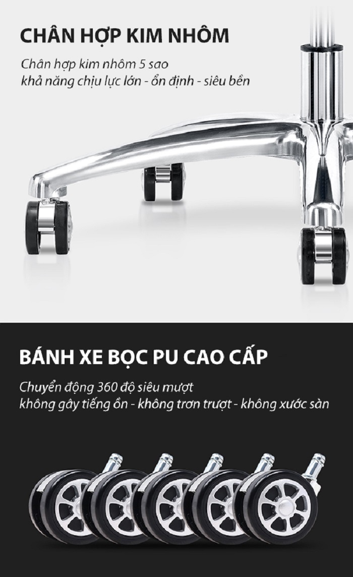 Cấu trúc khung ghế công thái học Life 02