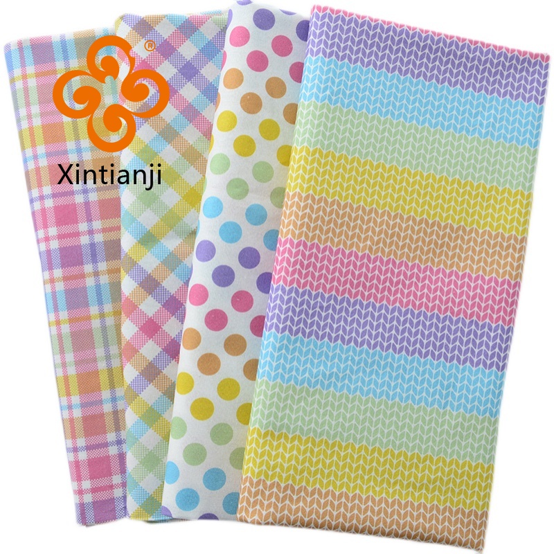 Cầu Vồng Hình Học In Vải Nhật Bản Phong Cách Hàn Quốc Trẻ Em Đầm Quần Bé DIY May Vải Cotton TJ7690
