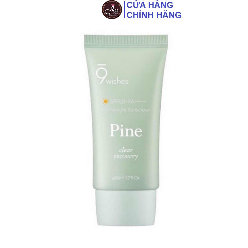 [Mã BMLT35] Kem Chống Nắng Cấp Ẩm Hỗ Trợ Phục Hồi Da 9Wishes Pine Treatment Sunscreen SPF50+ PA
