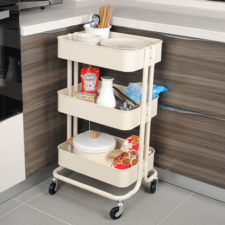 Kệ bỉm sữa Đa Năng 3 tầng, có Bánh Xe Đẩy (3 màu XANH - TRẮNG - ĐEN) - DOCHOITHONGMINH263