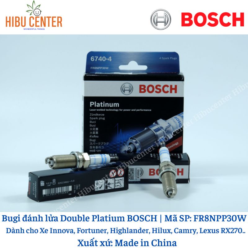 Bộ 4 Con Bugi Chân Dài Double Platium BOSCH Fr8Npp30W Cho Xe Innova ...