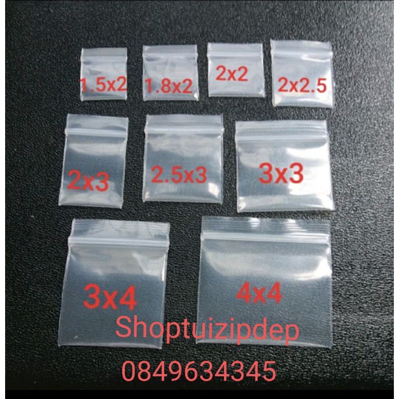 combo 100 cái túi zip mini nhỏ viền trắng nhiều size, dày đẹp | Shopee ...