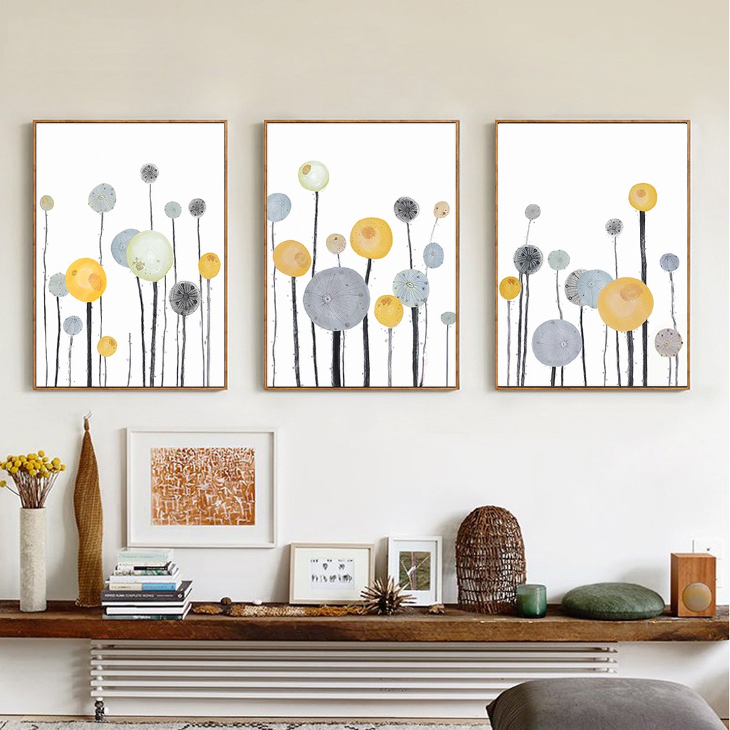 Bộ 3 tranh canvas treo tường hoa đơn giản TTC013 - 30 x 45 cm x 3 ...