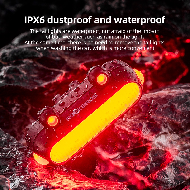 ROCKBROS Nâng cấp xe đạp của bạn với đèn hậu chống nước - 180° Phạm vi nhìn thấy & 5 chế độ