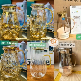 Bình Nước Thuỷ Tinh Pha Lê Bohemia Sang Trọng Tinh Tế Cam Homeware