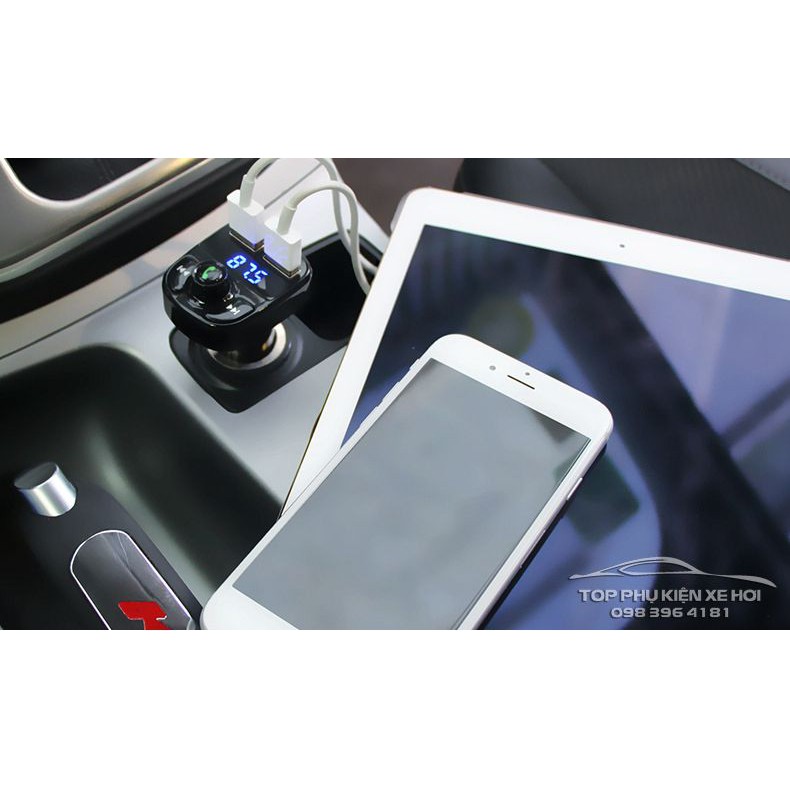 Tẩu sạc oto, xe hơi USB cao cấp Hyundai HY-82 (đa chức năng - có nút điện thoại rảnh tay cho lái xe)