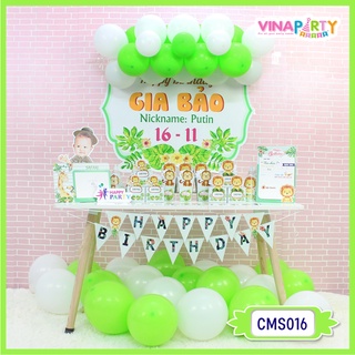 TẶNG 10 BÓNG THẢ SÀN - Set Trang Trí Sinh Nhật Hoạt Hình Siêu Đáng Yêu Cho Bé (Không bao gồm bảng tên)