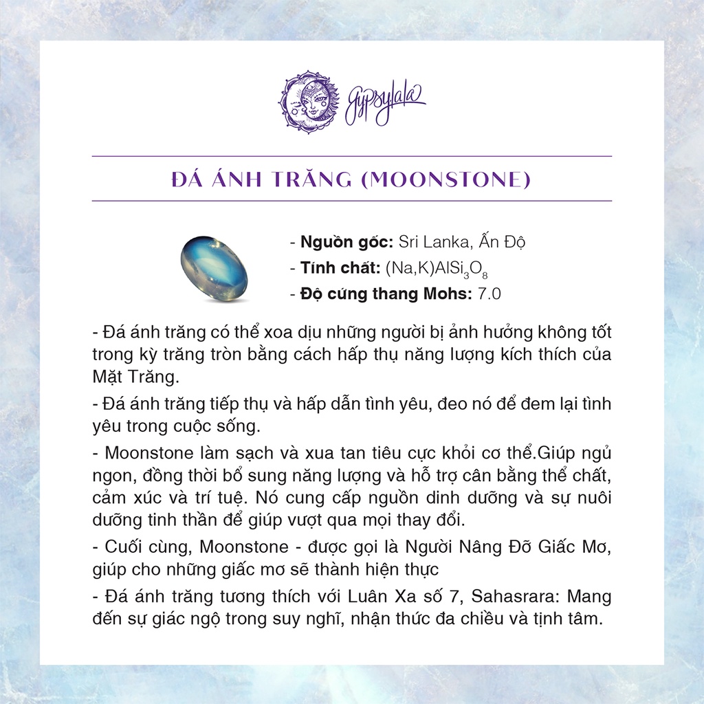 Ảnh Vòng Tay Đá Ánh Trăng Mini Thiên Nhiên May Mắn Không Kị Mệnh SP002474 Gypsy.lala 3