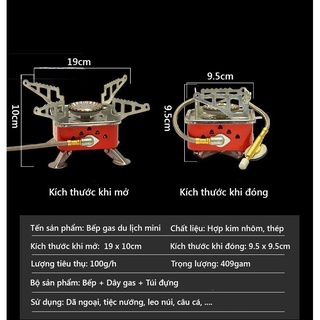 Bếp ga du lịch mini [TẶNG DÂY DẪN GA ] dã ngoại gấp gọn đa năng tiện lợi, có van điều chỉnh ga cao