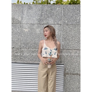 [HAN’S STORE ]ÁO CROP LEN ĐAN HOA TÍM MÙA HÈ ( ẢNH THẬT) A1106