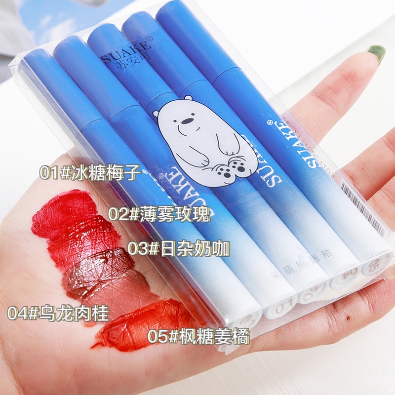 set 5 son kem lì Suake gấu