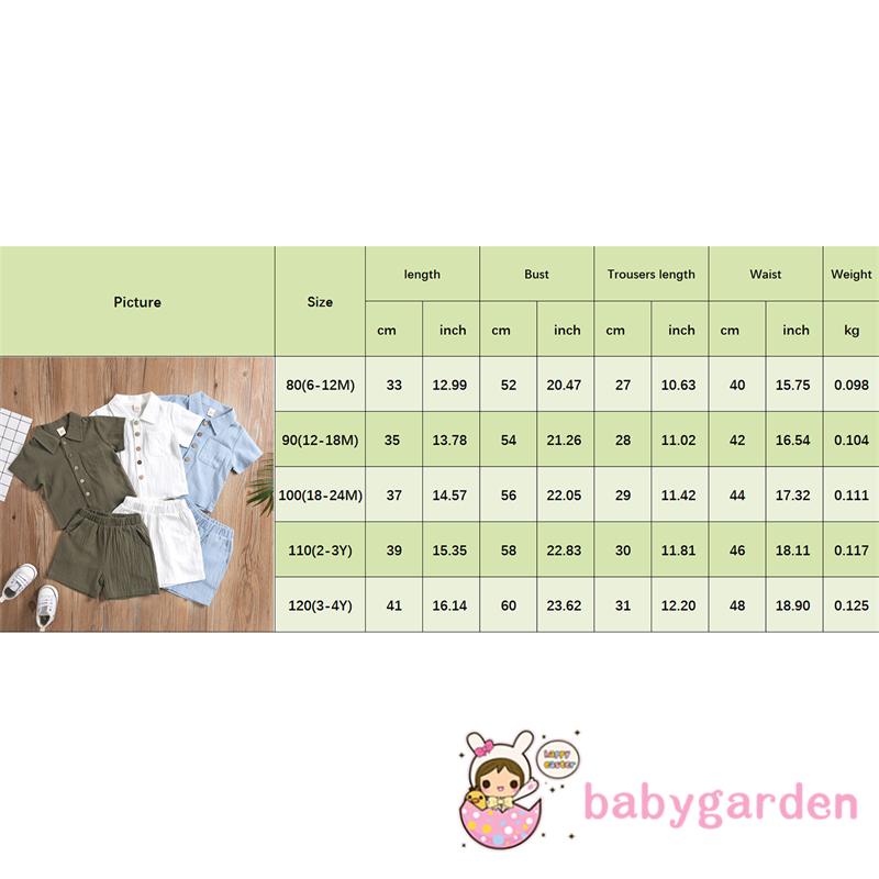 BABYGARDEN-6Months-4Years Trang phục bé trai, Mùa hè mùa thu màu trơn Ve áo ngắn tay một ngực + Quần Short