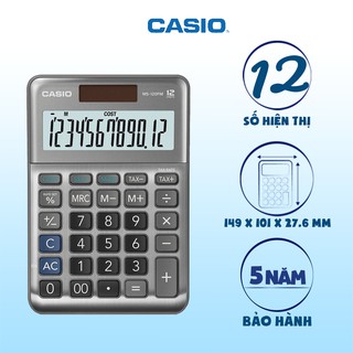 Máy Tính Casio MS-120FM Màn Hình Lớn - Màu Bạc Thanh Lịch, Phím COST/SELL/MARGIN Cho Thu Ngân, Chủ Shop