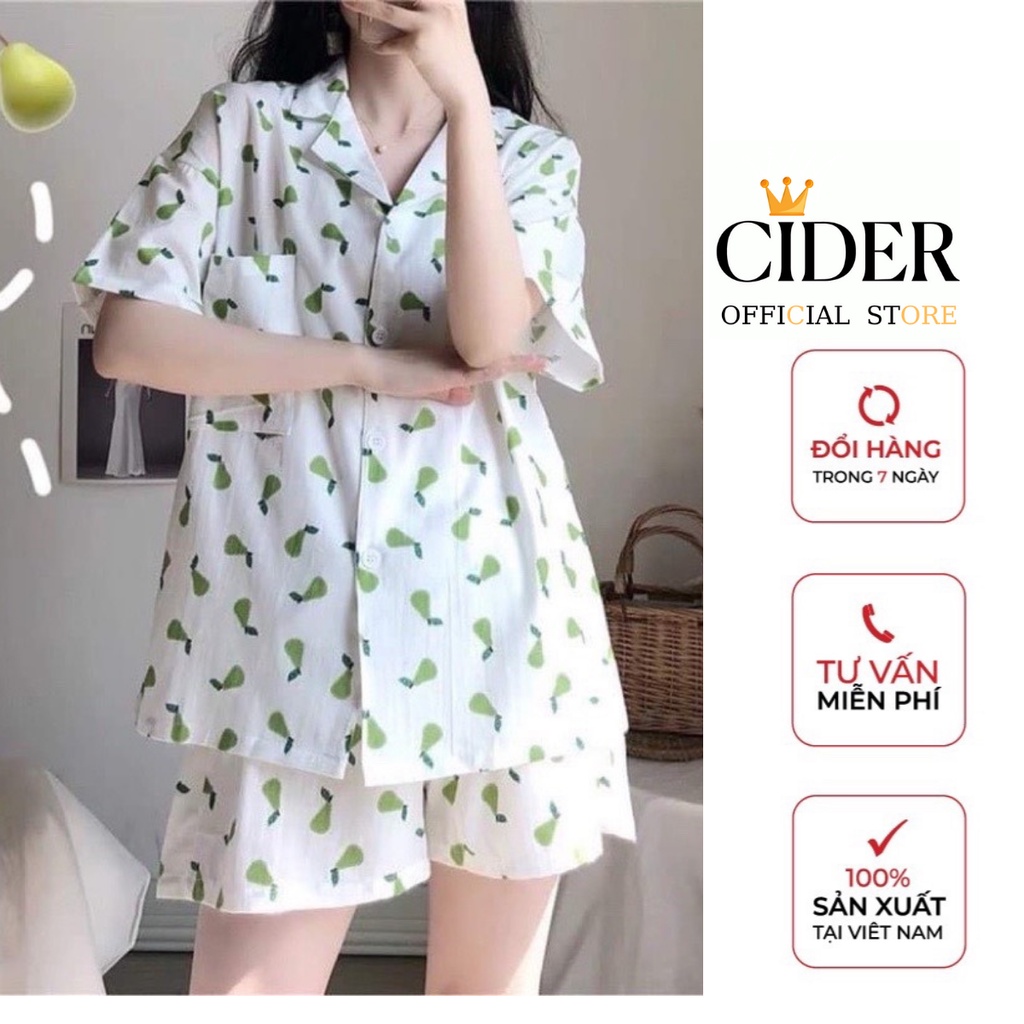 Đồ bộ nữ pijama mặc nhà, bộ ngủ dễ thương quần cộc áo cộc chất vải thô hàn mềm cho mùa hè