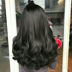 TÓC GIẢ CAO CẤP KẸP XOĂN DẢI RỘNG 25CM DÀI 55-60CM LOẠI DÀY DẶN NẶNG 200GRAM (2 LẠNG TÓC)