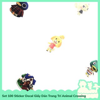 [Sẵn VN - NowShip] Set 100 Sticker Decal Dán Trang Trí Mẫu Nhân Vật Game Nintendo Animal Crossing Horizons