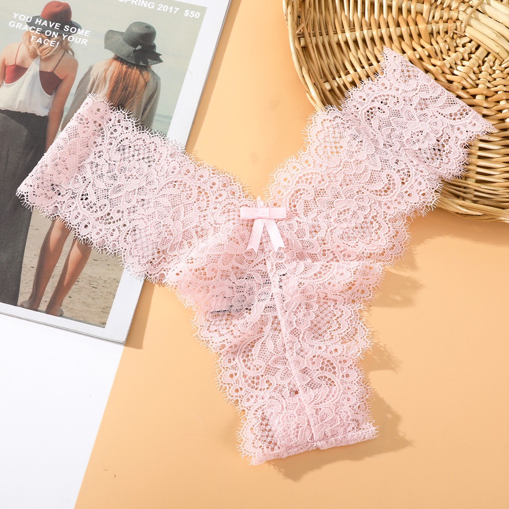 Quần lót ren lọt khe chữ T mềm mịn quyến rũ, Quần lót nữ tôn dáng Eva Nipple Q390