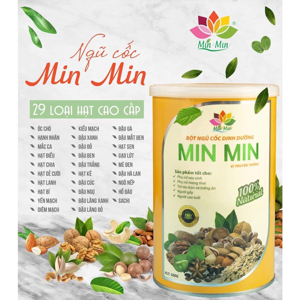 Ảnh Combo 2 Hộp Ngũ Cốc Min Min 35 Hạt Và 38 Hạt Giúp Lợi Sữa Và Bổ Sung Dinh Dưỡng Cho Mẹ Bầu và Sau Sinh 1