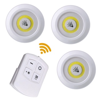 3w Cob Siêu Sáng Dưới Tủ Đèn LED Có Thể Điều Chỉnh Độ Sáng Không Dây Điều Khiển Từ Xa Đèn Tường Tủ Quần Áo Đêm Nhà Phòng Ngủ Đèn Tủ