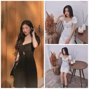 ĐẦM TRẮNG RÚT NGỰC TÔN VÒNG 1 KIKAN DRESS