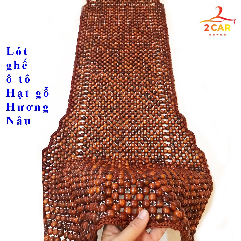 Lót ghế gỗ ô tô hạt gỗ Hương Nâu cao cấp có đan viền cao cấp nhất