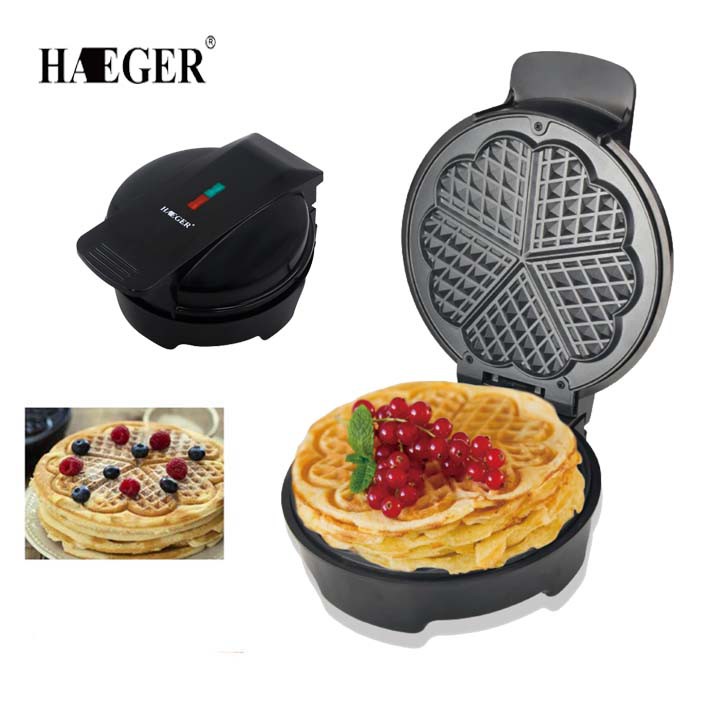 Máy làm bánh kẹp tàn ong khuôn trái tim 1000W Chính hãng Haeger