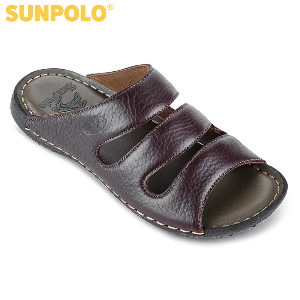 Ảnh Dép Quai Ngang Nam Da Bò SUNPOLO DQN019 4